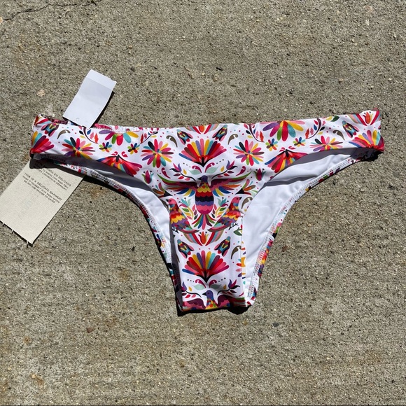 Verdelimon Womens Tunas Printed Low-Rise Swim Bottom size L - Picture 2 of 5